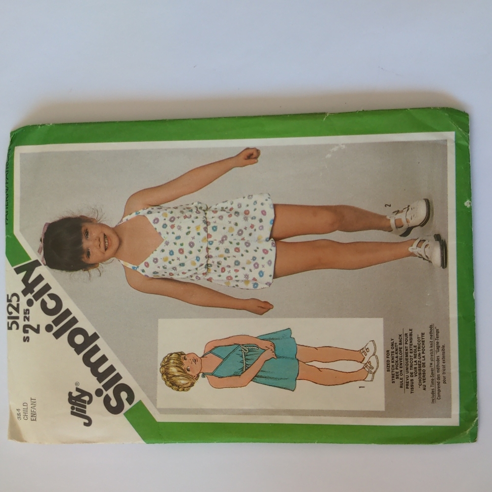 Simplicity 5125 vintage sewing pattern sz 3- 4